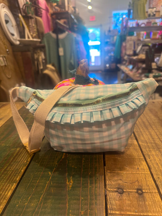 Preppy Mint Ruffle Bum Bag