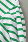 Green Stripe Puff Sleeve Elegant T-shirt