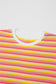 Yellow Stripe Rainbow Tee Tasseled String Wide Leg Pants Set