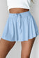 Sky Blue Drawstring High Waist Lined Tennis Skorts