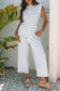Sail Blue Casual Wide Leg 2pcs Pants Set