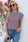 Ruffled Round Neck Cap Sleeve Blouse