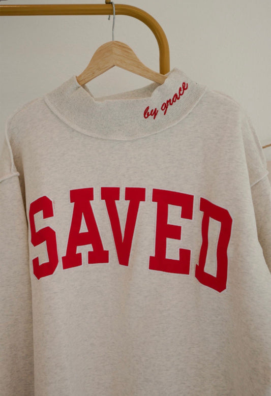 Saved By Grace Mock Neck Sweatshirt