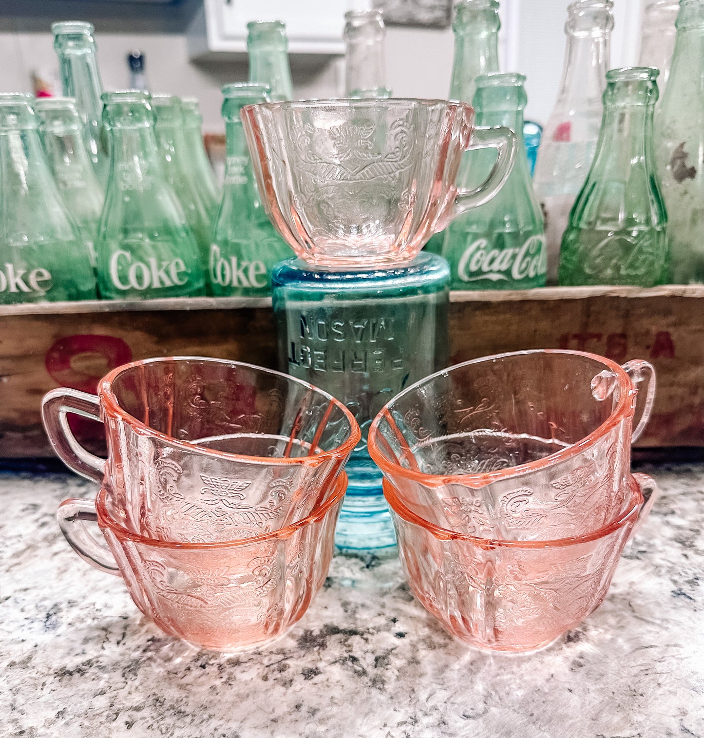 Billie Ann Pink Vintage Tea Glasses