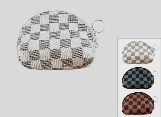 Luxe Checker Keychain Pouch