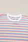 Pink Stripe Rainbow Tee Tasseled String Wide Leg Pants Set