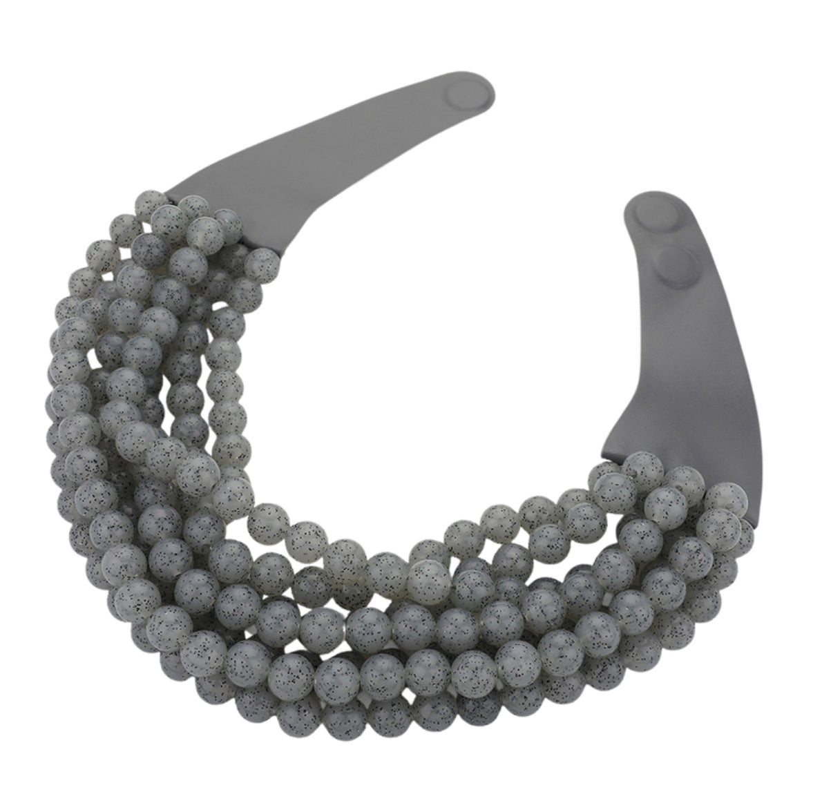 Gemma Beaded Necklace (lt grey)