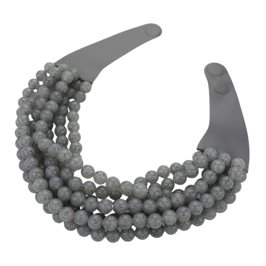 Gemma Beaded Necklace (lt grey)