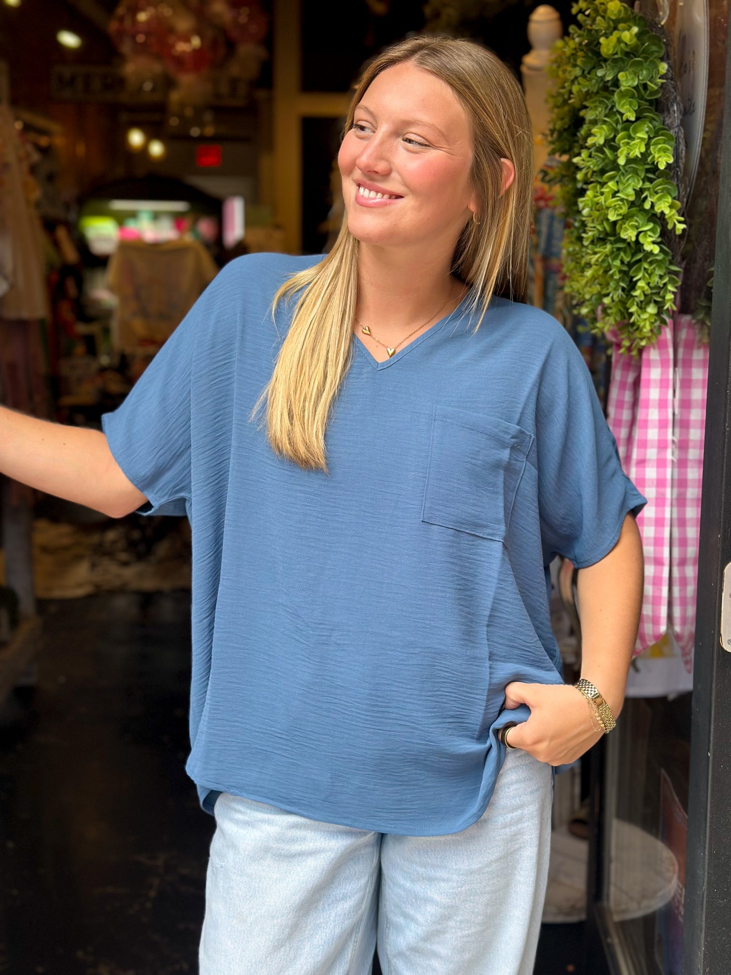 Oakleigh Top (Dusty Blue)