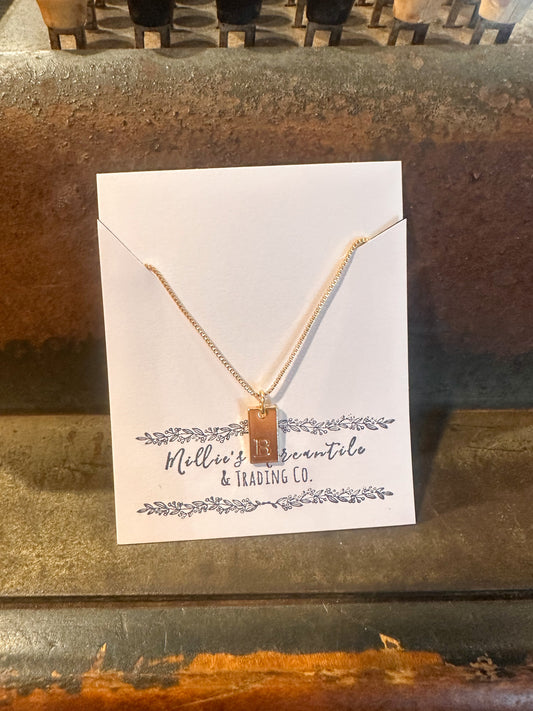 Stamped Initial Necklace