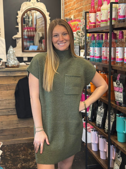 Olivia Olive Sweater Dress