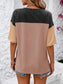 Color Block Round Neck Half Sleeve T-Shirt