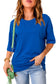 Dark Blue Longline Short Sleeve Side Slit