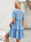 Frill Notched Short Sleeve Mini Dress