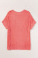 Fresh Salmon Rolled Cuffs Loose Knit Tee with Slits