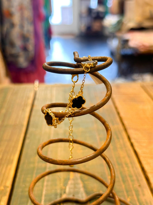 Black flower bracelet