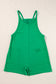 Bright Green Sleeveless Pocketed V Neck Jersey Romper