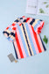 Color Block Button Up Balloon Sleeve Shirt