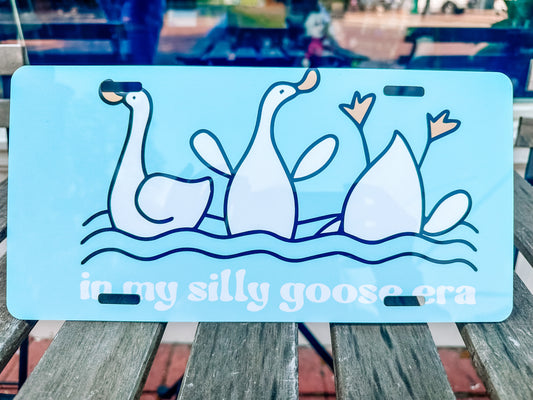 Blue Silly Goose License Plate