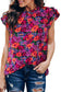 Multicolour Floral Print Tiered Ruffled Sleeve Blouse