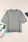 Light Grey Exposed Seam Chest Pocket Split Loose T Shirt