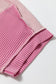 Pink Textured Colorblock Crew Neck T Shirt