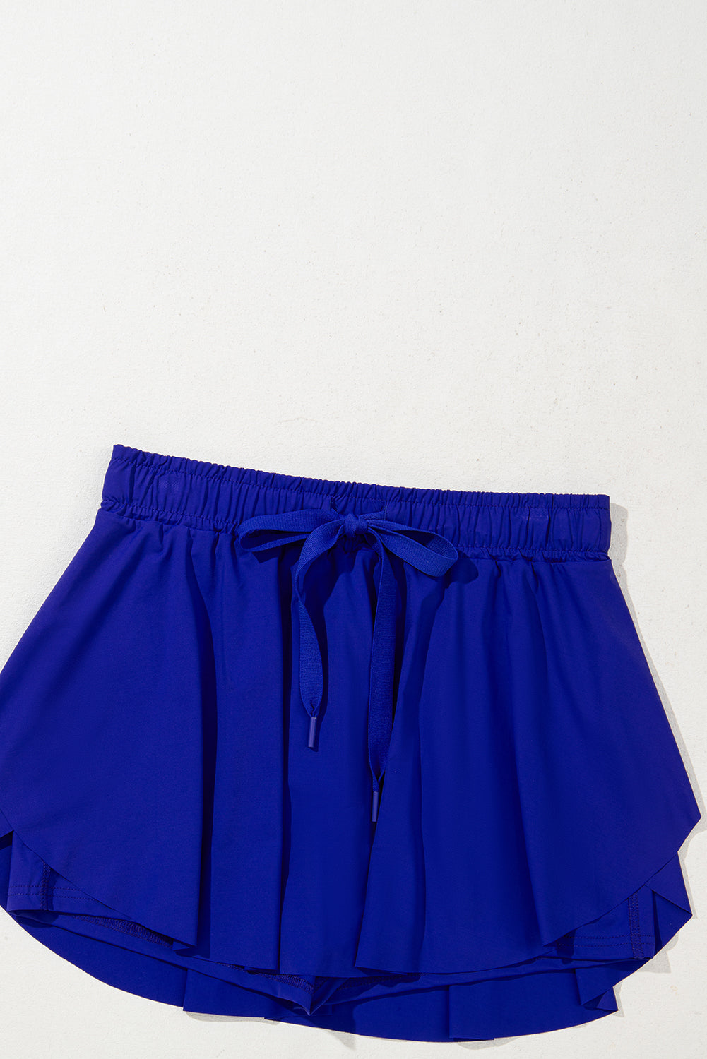 Dark Blue Drawstring High Waist Lined Tennis Skorts