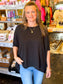 Bailey Black Oversized Ribbed Top