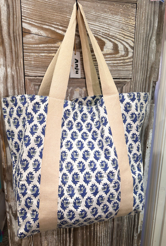 Estelle Block-print Canvas Tote