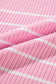 Pink Stripe Ribbed Loose Plus T Shirt