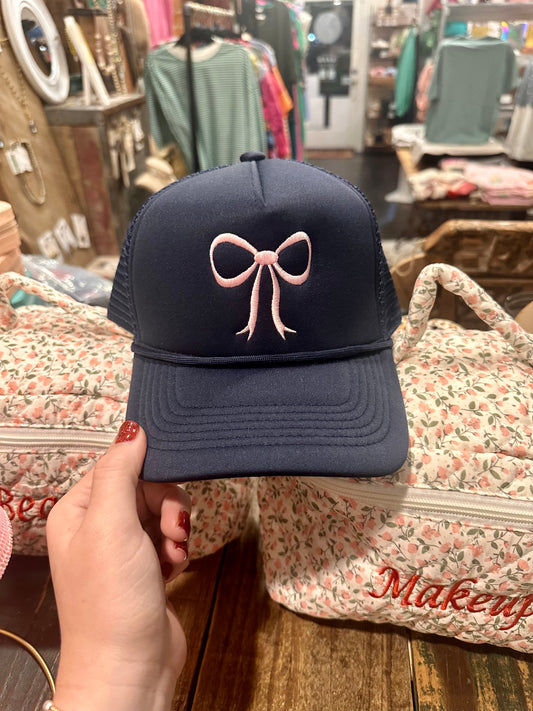 Navy Bow Trucker Hat