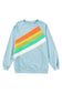 Beau Blue Rainbow Colorblock Striped Pullover Sweatshirt