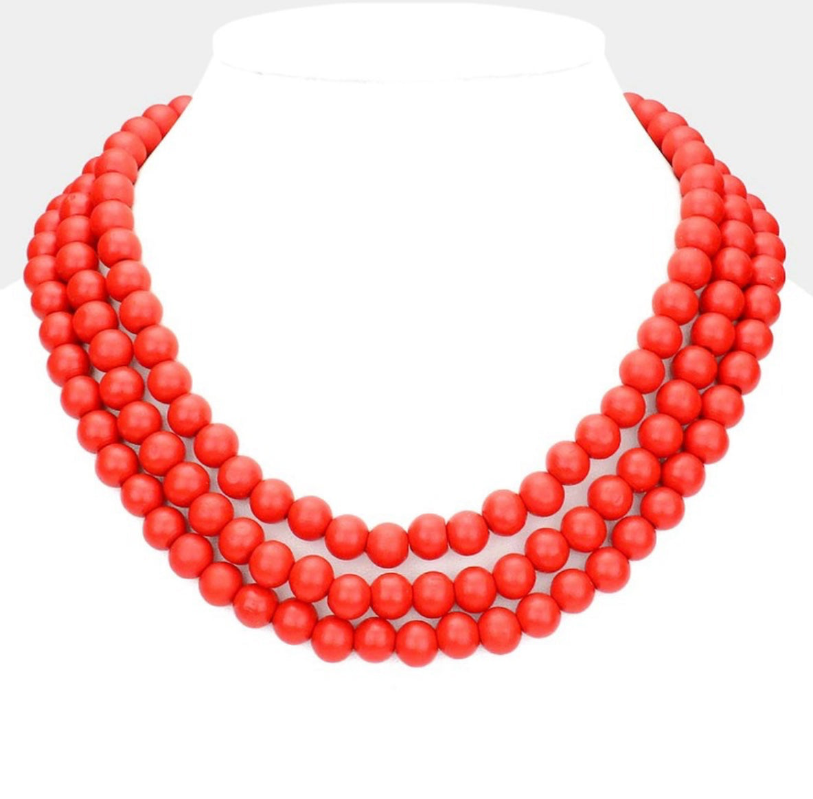 Touchdown Beaded Necklace (Red)
