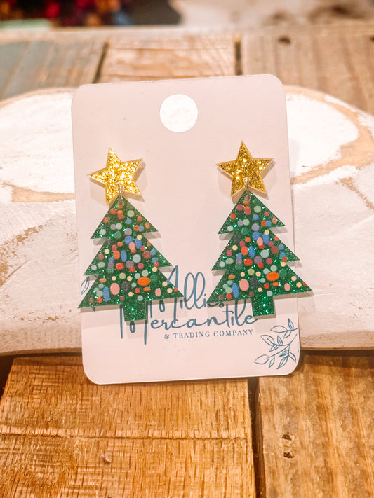 Sassy Sparkle Tree Earrings