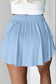 Sky Blue Drawstring High Waist Lined Tennis Skorts