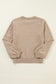 Smoke Gray Pearled Drop Shoulder Round Neck Sweater