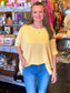 Spring Yellow Oversized Ribbed Top