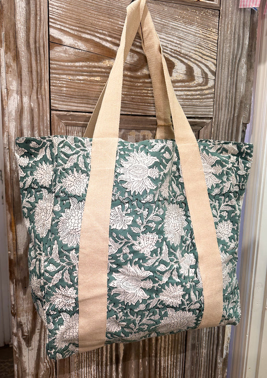 Sophia Block-print Canvas Tote