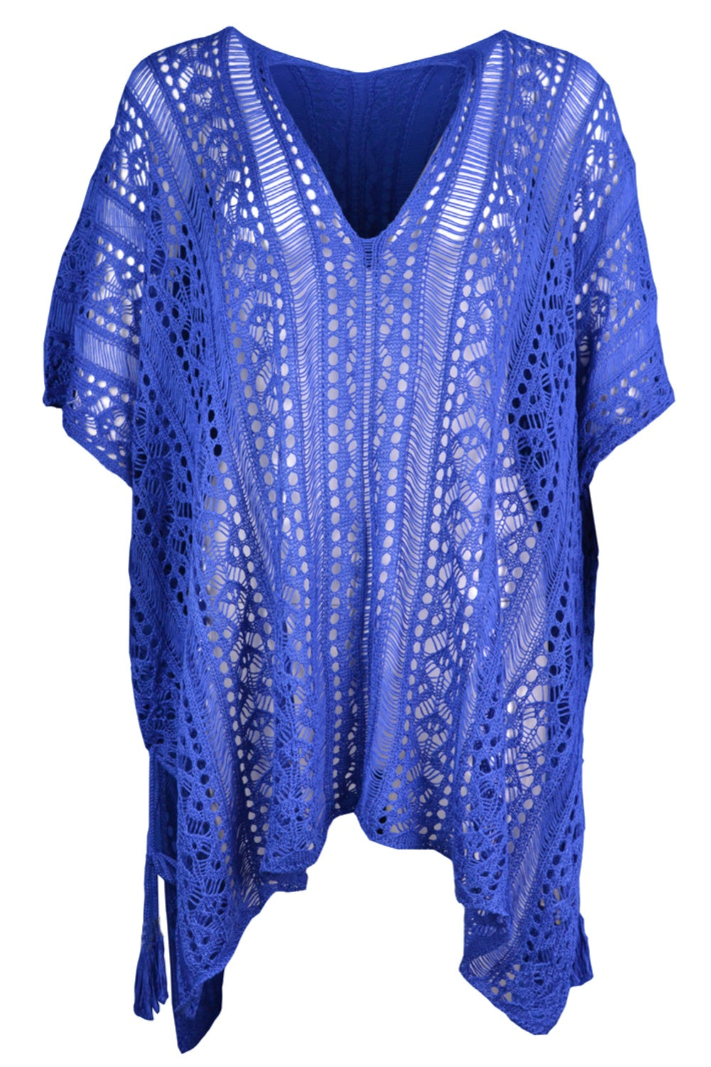 Cutout V-Neck Cover-Up with Tassel