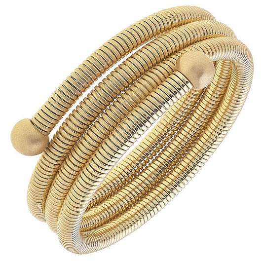 Mercer Coiled Watchband Bangle: Satin Gold