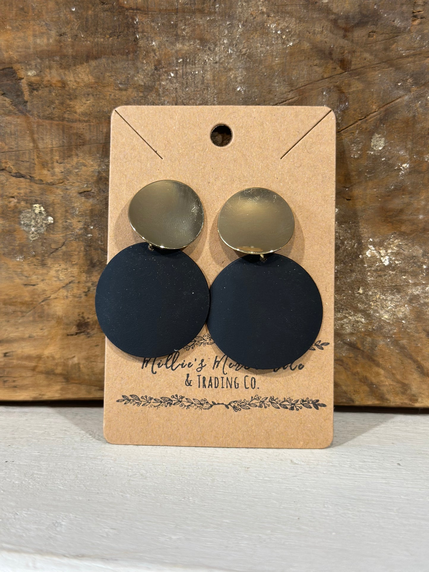 Black whiskey earrings