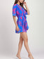 Printed Surplice Half Sleeve Romper