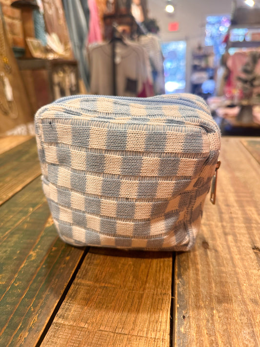 Blue Checker Pouch