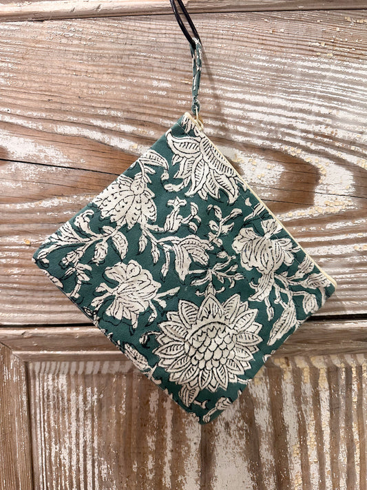 Sophia Block-print Zipper Pouch