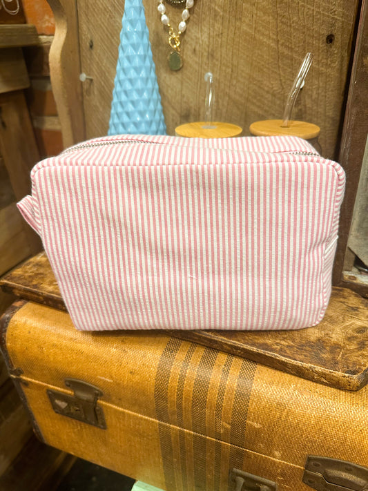 Pink Seersucker Toiletry Bag