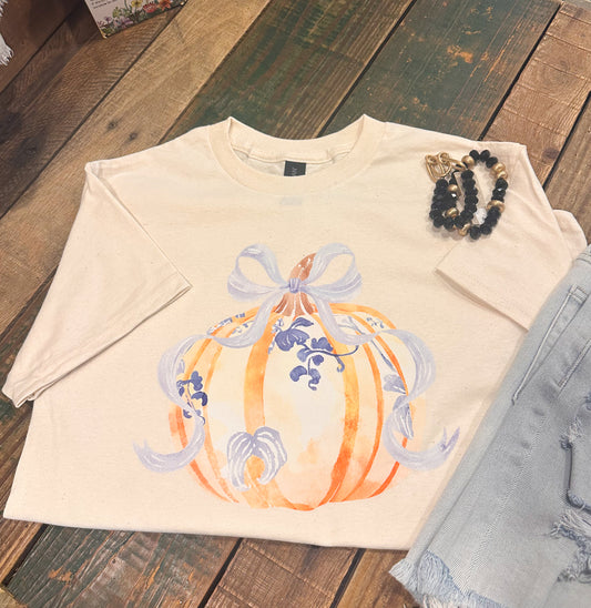 Chinoiserie Pumpkin Bow Tee