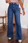 Sail Blue Wide Leg Pocketed High Waist Jeans