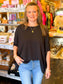 Bailey Black Oversized Ribbed Top