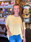 Spring Yellow Oversized Ribbed Top
