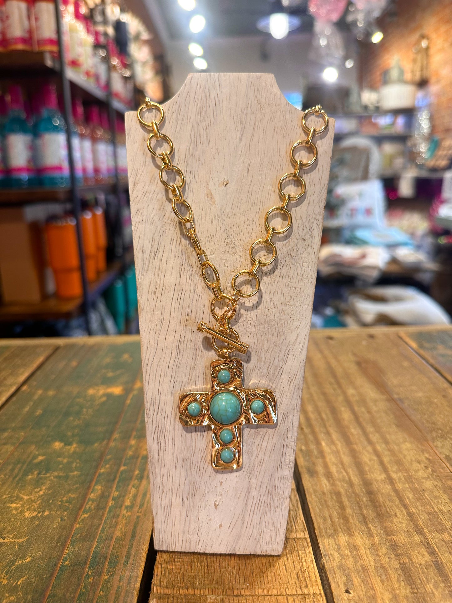 Turquoise Cross Necklace